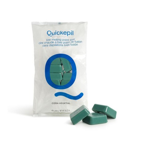 QUICKEPIL WOSK DO DEPILACJI TWARDY BEZPASKOWY DO DEPILACJI VEGETAL 1 KG ZIELONY